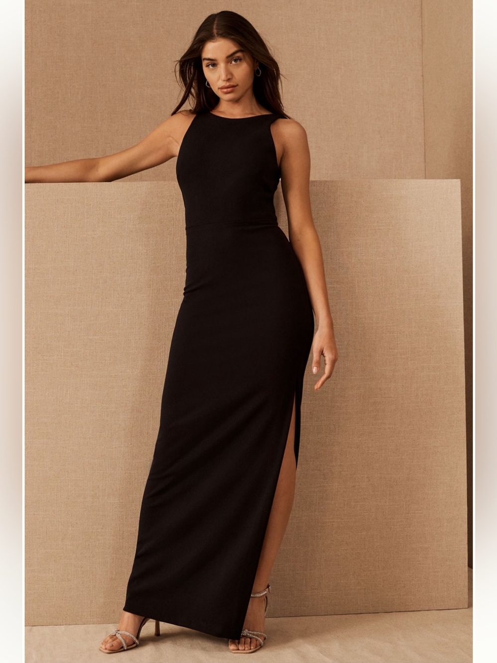 BHLD Anthropologie London Crepe Tie-Back Dress black - worn once! Black tie gown